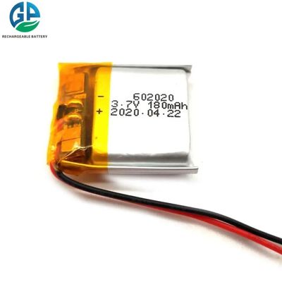 602020 Rechargeable Lithium Polymer Battery 3.7v 180mah Ce Fcc