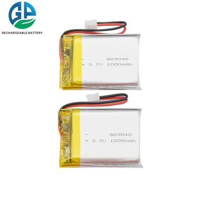 High Capacity Lithium Polymer Rechargeable Battery Li-Ion  803040 3.7v 1000mAh